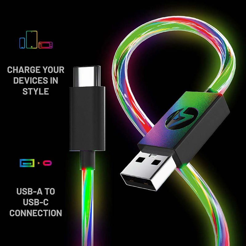 4Gamers Multiformat Light Up Charging Cable USB-type C (3m) img 1