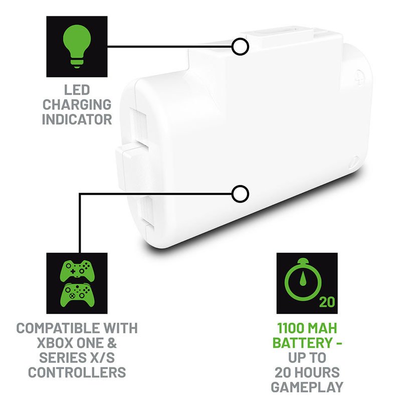 4Gamers Xbox One / Xbox S,X Rechargeable Play & Charge Battery Single Pack - White