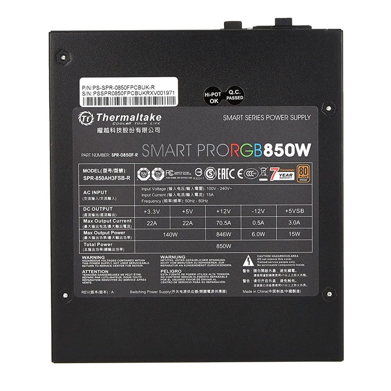 Thermaltake Smart Pro RGB 850W Plus Bronze Fully ...