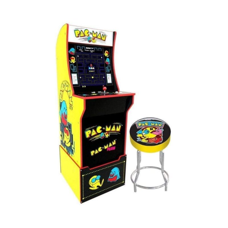 Pacman with License Riser, Light Up Marquee and Stool