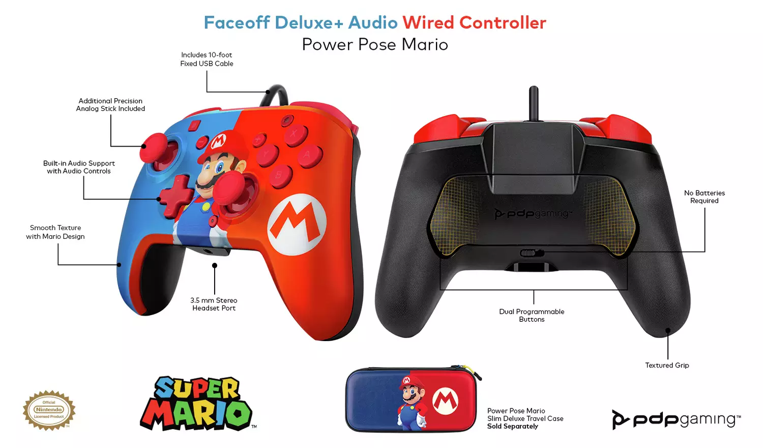 Switch - Faceoff - Controller - Deluxe+ Audio - Mario