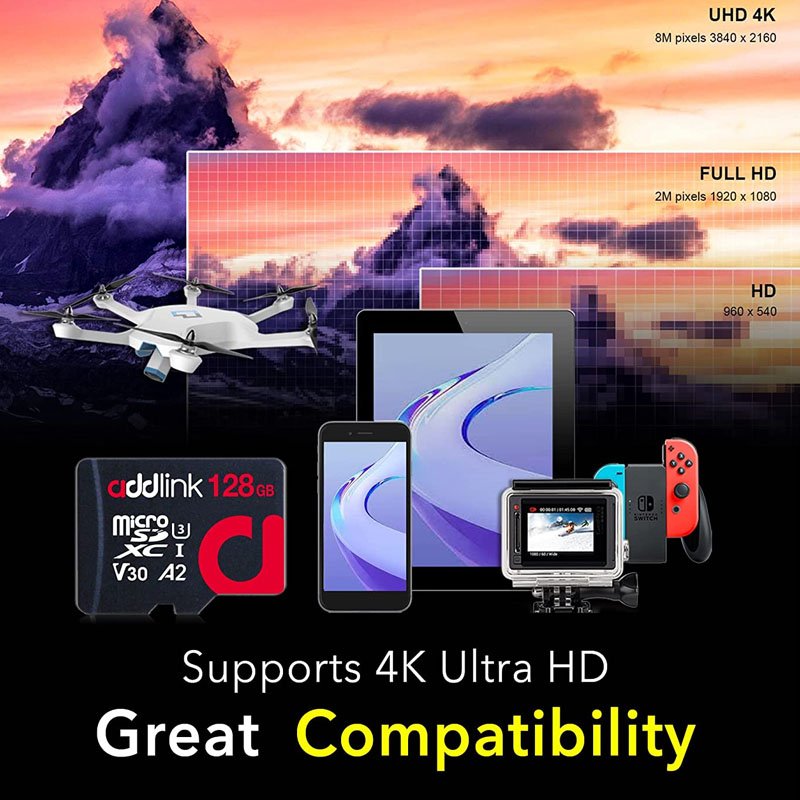 Addlink Professional 128GB MicroSDXC UHS-1 U4 V30...