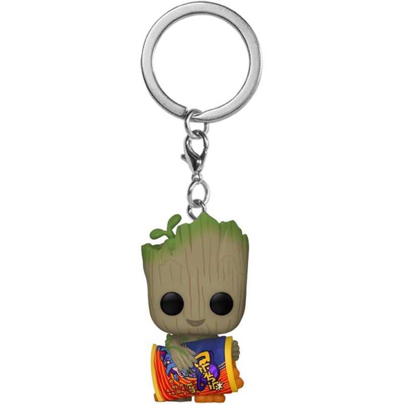 Funko Pop! Keychain: Marvel - I Am Groot, Groot with Cheese Puffs img 1