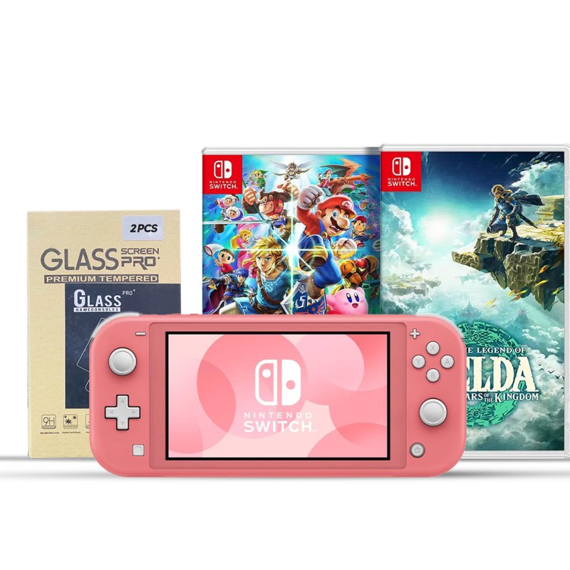 Nintendo Switch Console Lite + Two Games +  Glass Pro Screen img 3