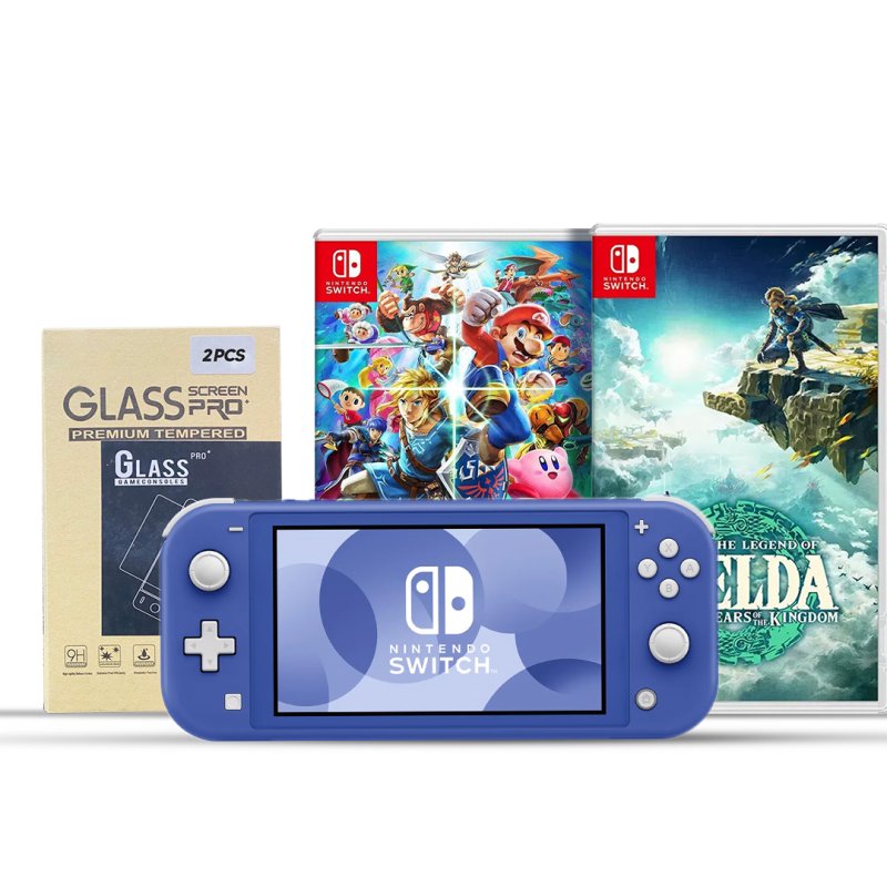 Nintendo Switch Console Lite + Two Games +  Glass Pro Screen img 0