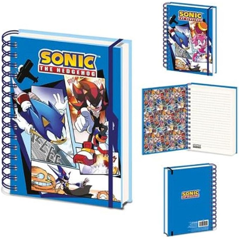 Sonic The Hedgehog (Comic Strip Jump Out) As 3D Notebook