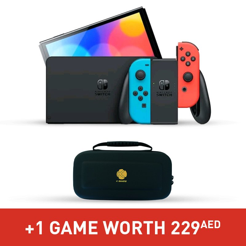 Switch Oled Neon + Kgaming Bag Sw Lite-Oled Eva Storage Carry + One 229aed Game