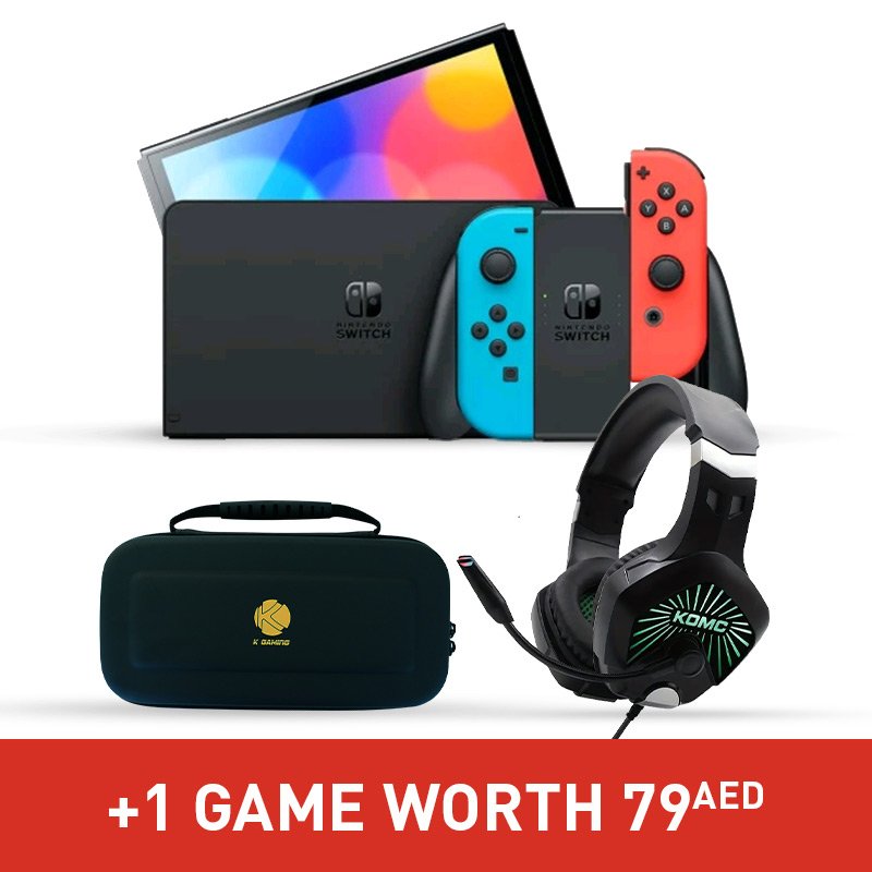 Switch Oled Neon + Komc G316 Headset + Kgaming Bag Sw Lite-Oled Eva Storage Carry + One 79aed Game