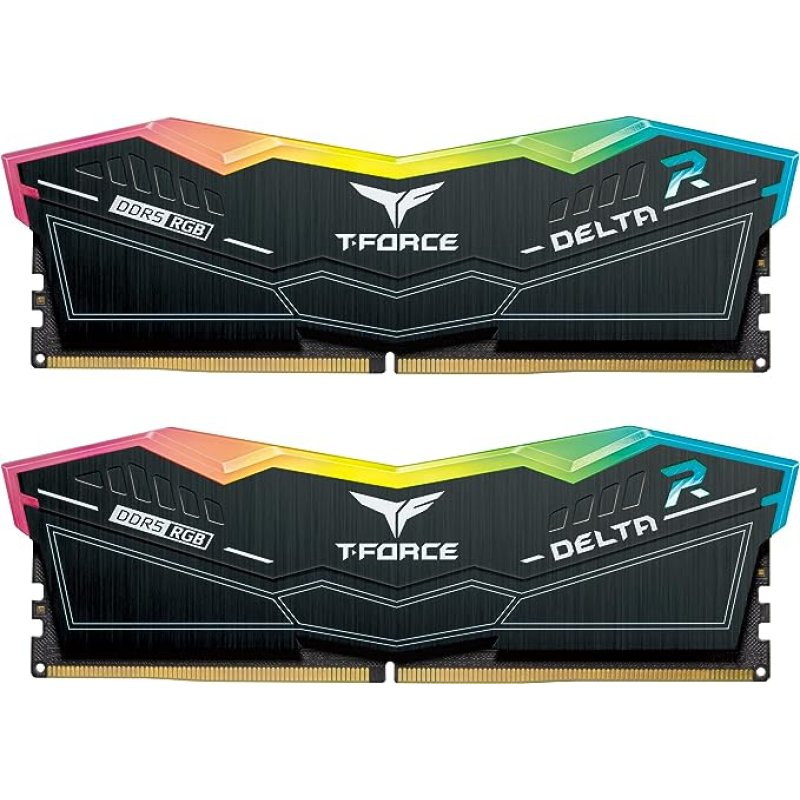 TEAMGROUP T-Force Delta RGB DDR5 32GB Kit (2x16GB) 6000MHz (PC5-48000) CL40 Desktop Memory Module Ram (Black)