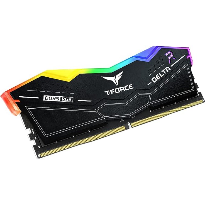 TEAMGROUP T-Force Delta RGB DDR5 32GB Kit (2x16GB) 6000MHz (PC5-48000) CL40 Desktop Memory Module Ram (Black)