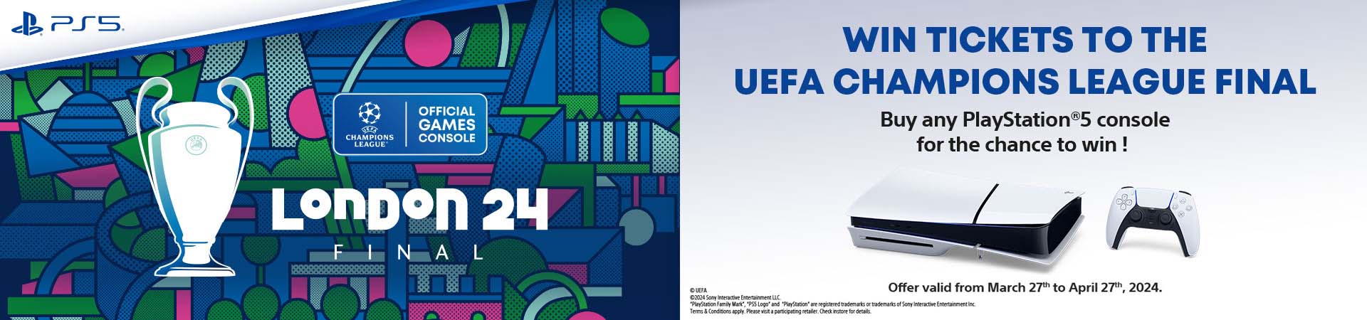 Buy Playstation Console & Win UEFA CL final ticket
