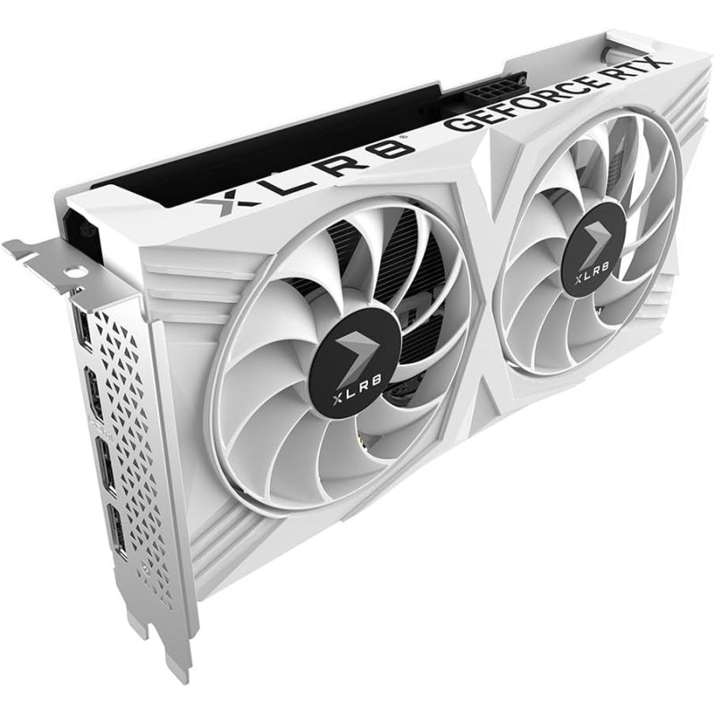 PNY Nvidia GF-RTX4060-OC-8gb-Pcie4.0 W Dual Fan Graphics Card DLSS 3 White