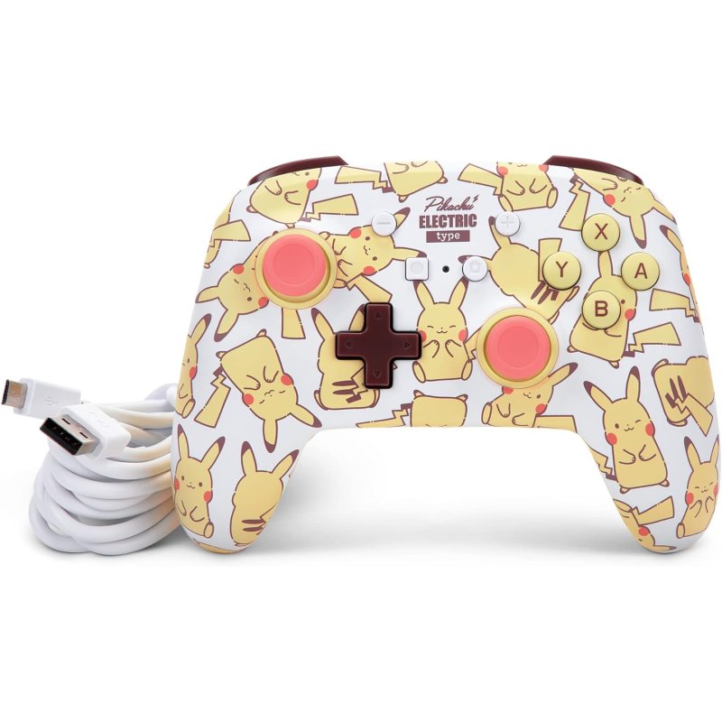 Powera Enhanced Wired Controller For Nintendo Switch Pikachu Blush