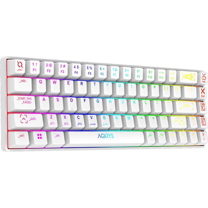 Wireless Mechanical Keyboard Mira 60% Wireless/BT/Wired - White