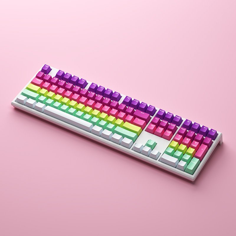 Akko Monsgeek Mg108b Rainbow Multi-Mode Wireless Keyboard Cream Yellow Pro