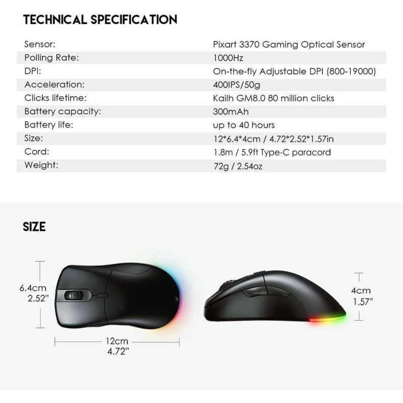 FANTECH XD5  HELIOS GO WIRELESS RGB GAMING MOUSE ...