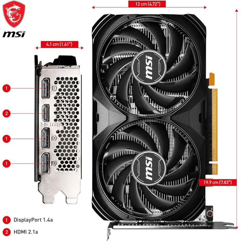 MSI RTX 4060 VENTUS 2X BLACK 8G OC 912-V516-012