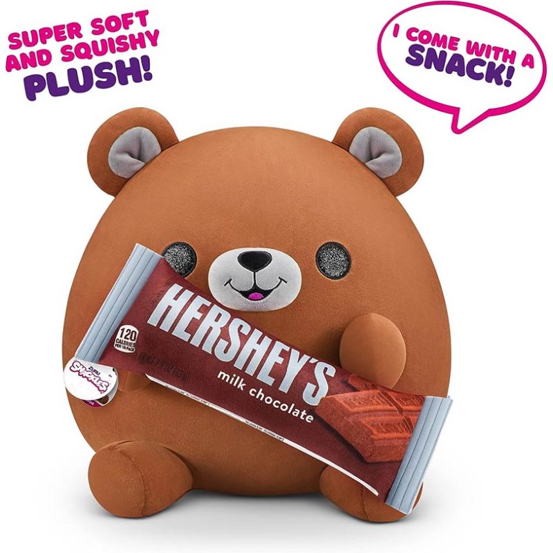 Snackles Medium - Bear holding PLUSH Hershey's Milk Chocolate