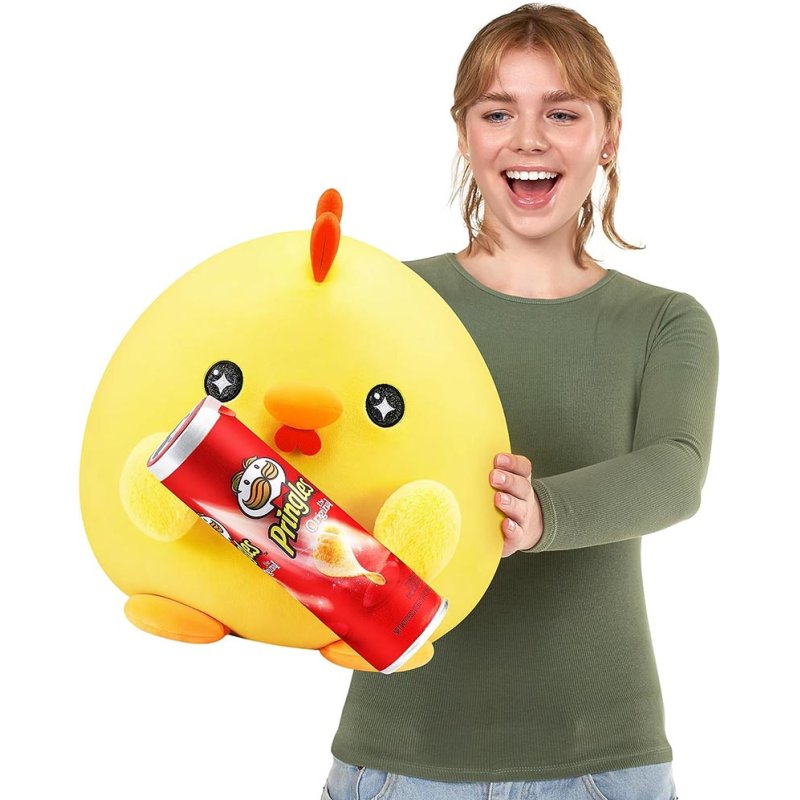 Snackles Medium - Chicken holding PLUSH Pringles The Original 5.2 OZ