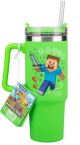 MINECRAFT GREEN 900ML MULTIWAY TRAVEL CUP STRAW