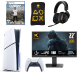 PS5 Slim Disc Edition Bundle with EA SPORTS FC 27, PS5 Carry Bag, Dust Cover, K20 Wireless Headset & NEO 22-Inch Monitor