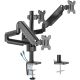 Twisted Minds Premium Triple Monitors Aluminum Pole Mounted Gas Spring Monitor Arm With USB Ports