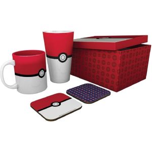Pokemon Poke Ball Gift Set - XXL Glass, Mug & 2 Coasters