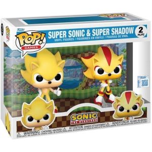 Pop! Games: Sonic The Hedgehog - Super Sonic & Super Shadow 2 Pack (Flocked) (Exclusive) 