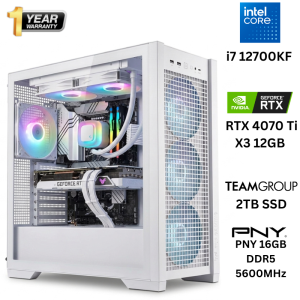Asus GT302 Gaming PC - INTEL i7 12700KF, 4070 Ti X3 OC 12GB, PNY 16GB DDR5 5600MHz RAM, 2TB M.2 SSD, ASUS Prime Z790-P, 240MM ARGB LIQUID COOLER