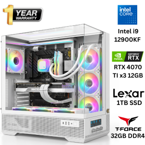 XIGMATEK Gaming PC - Intel Core i9-12900KF, RTX 4070 Ti X3 OC, 32GB DDR4, 1TB M.2 SSD Storage, ASUS TUF GAMING Z790-PLUS, 1050W Power supply