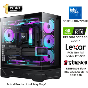 VORTEX X1 Gaming PC - Intel Core Ultra 7 265K, RTX 5070 12GB, 32GB DDR5, 1TB NVMe SSD