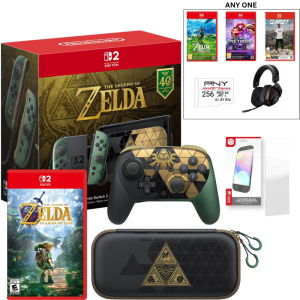 Nintendo Switch 2 The Legend of Zelda 40th Anniversary Edition Bundle + Ocarina of Time + 1 Game