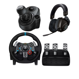 Logitech G29 Racing Wheel Bundle with Driving Force Shifter & KGAMING K20 Wireless Headset