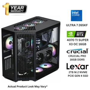 VORTEX X3 Gaming PC - Intel Core Ultra 7 265KF, INNO3D RTX 4070 Ti SUPER 16GB, 16GB DDR5-6000 RAM, 2TB NVMe SSD