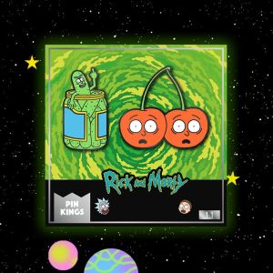Pin Kings Rick and Morty Enamel Pin Badge Set 1.1 – Pickle Rick & Cherry Morty
