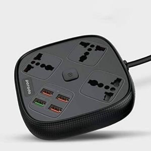 Porodo 3 USB Port 3A + 1 QC 3.0 with 3 Universal Power Sockets 10A