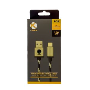 KGaming Nylon Braided Type-C Cable for PS5 Controller - 1.8M